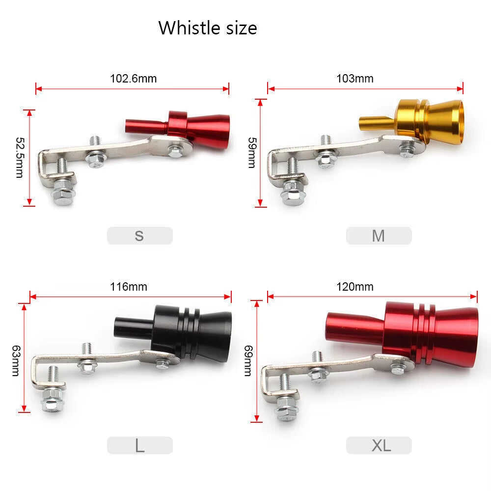 Universal Turbo Sound Exhaust Muffler Pipe Whistle Car Oversized Roar Maker S-XL